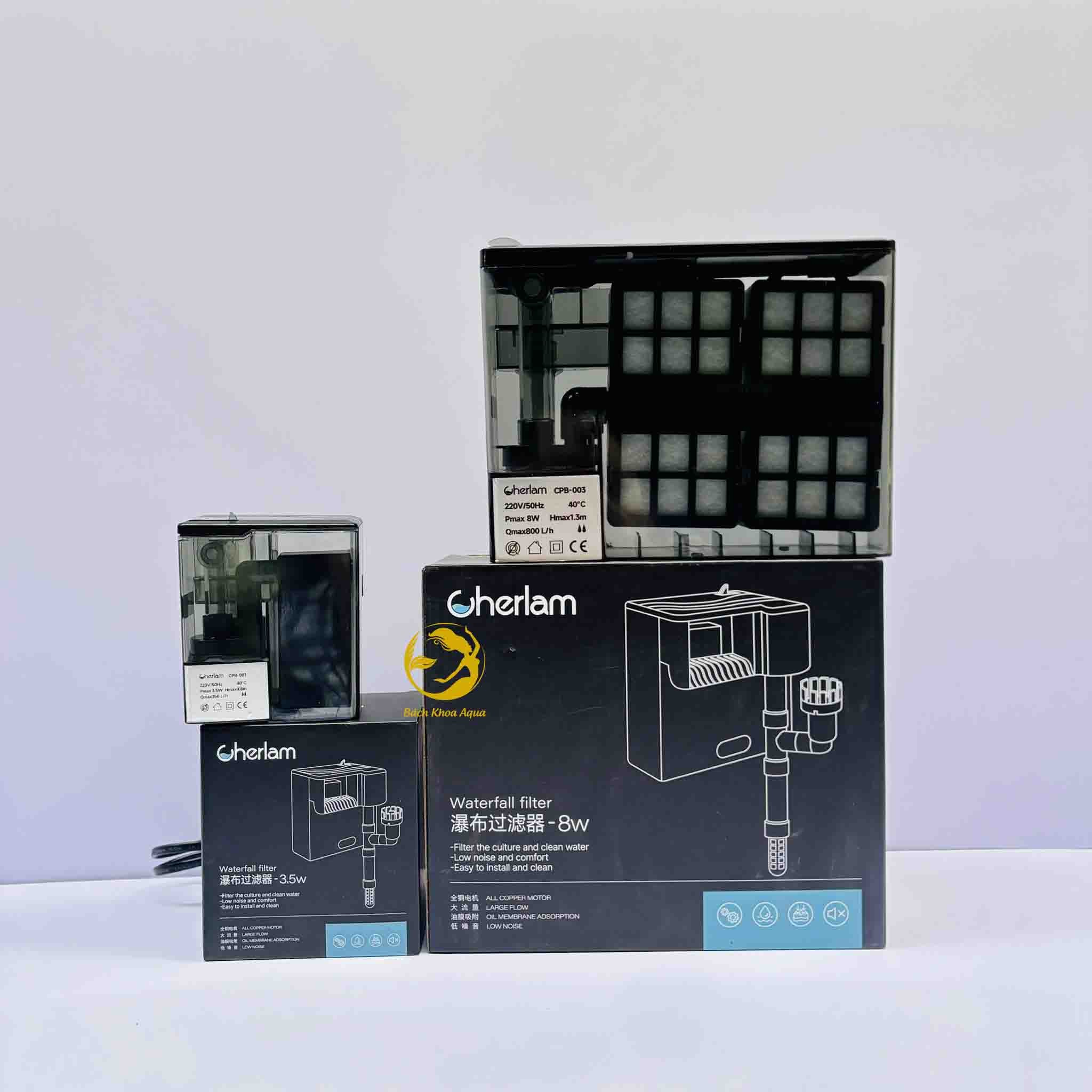 Lọc thác xoay Cherlam đủ công suất 3.5W - 8W cho bể cá
